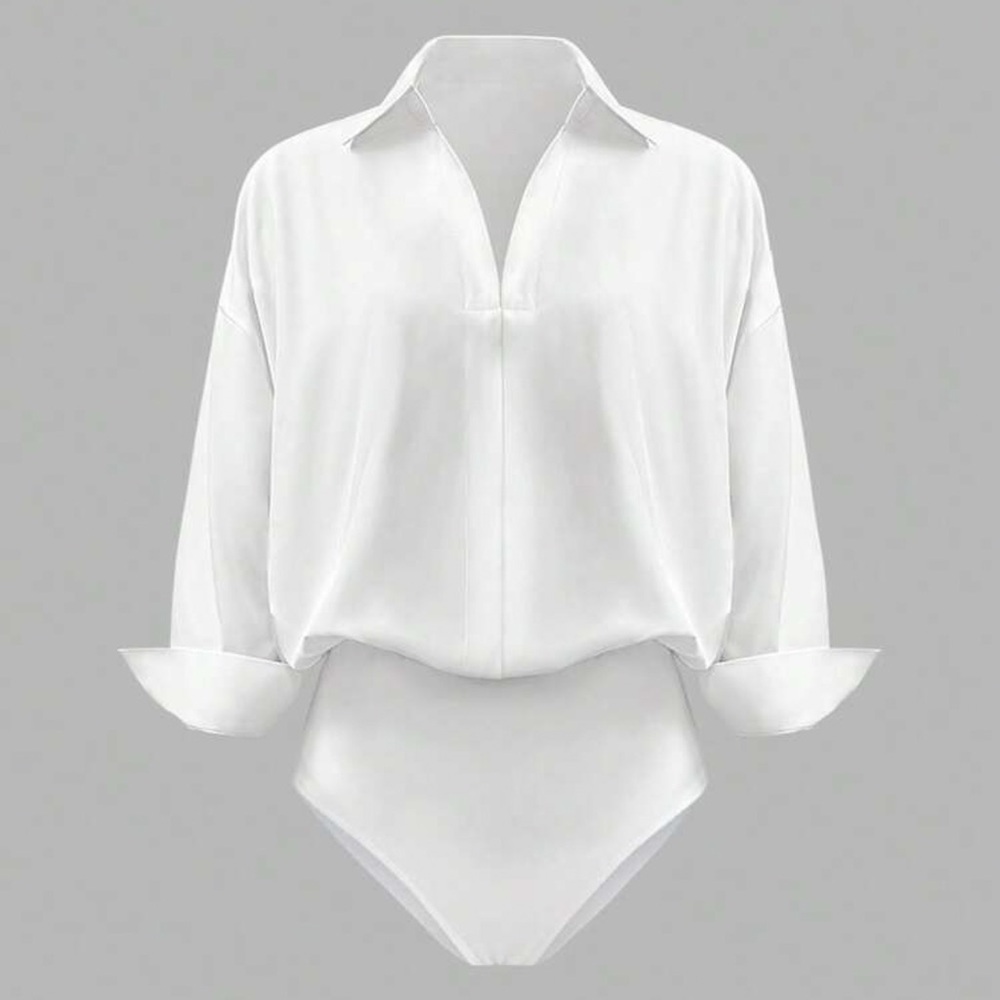 INAWLY Women’s Daily Casual Long Sleeve Top | White | Size M (6)